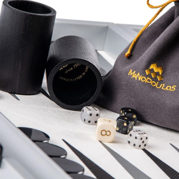 Manopoulos Carbon Fibre Leatherette Backgammon Set (19-inch)
