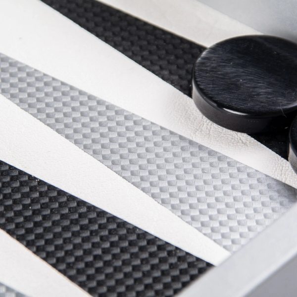 Manopoulos Carbon Fibre Leatherette Backgammon Set (19-inch)