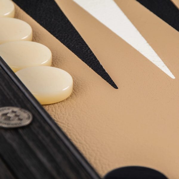Manopoulos Mocha Brown Leatherette Backgammon Set (19-inch)