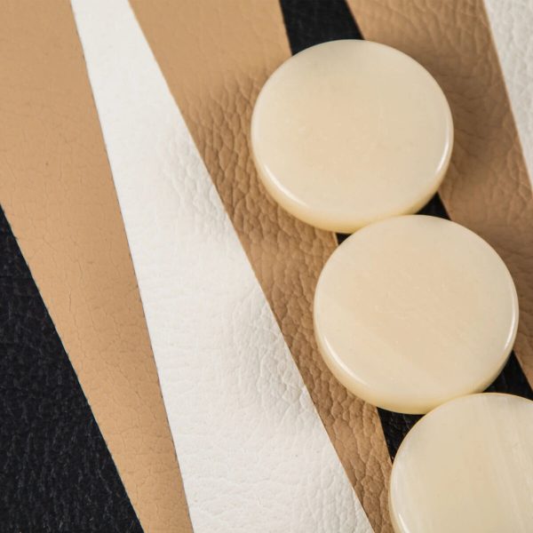 Manopoulos Mocha Brown Leatherette Backgammon Set (19-inch)