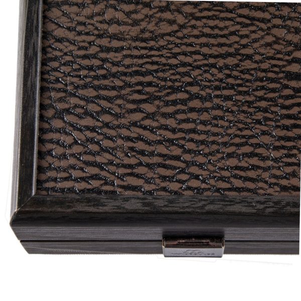 Manopoulos Mocha Brown Leatherette Backgammon Set (19-inch)