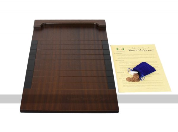 Masters Premium Shove Ha'penny Board - Sapele - Accessories Included