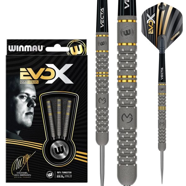 Winmau MvG EvoX 90% Tungsten Steel-Tip Darts - 22.5g