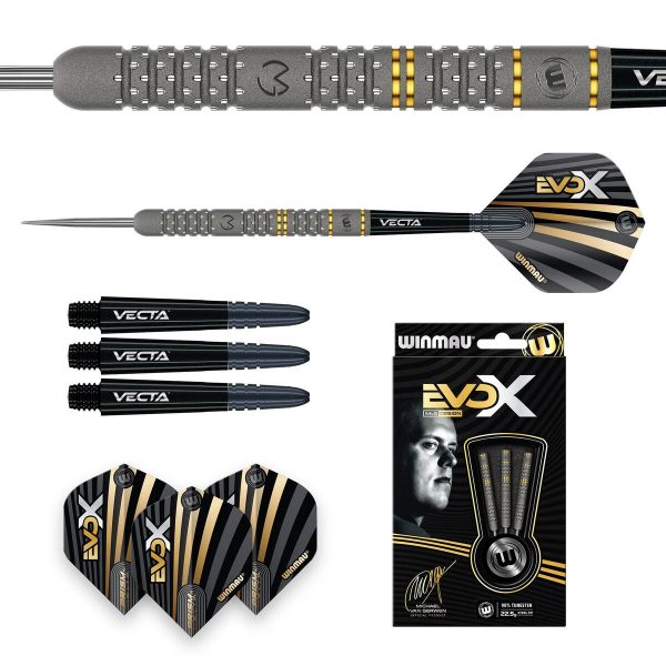 Winmau MvG EvoX 90% Tungsten Steel-Tip Darts - 22.5g