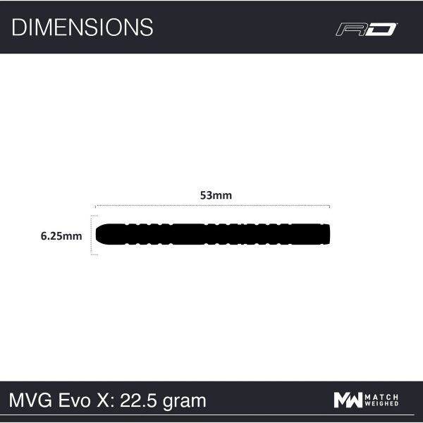 Winmau MvG EvoX 90% Tungsten Steel-Tip Darts - 22.5g