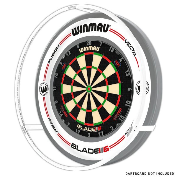 Winmau Plasma Ice Dartboard Light & Grey/White Pro-Line Surround Bundle