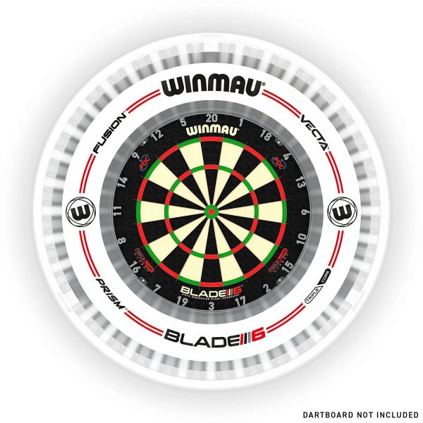 Winmau Plasma Ice Dartboard Light & Grey/White Pro-Line Surround Bundle