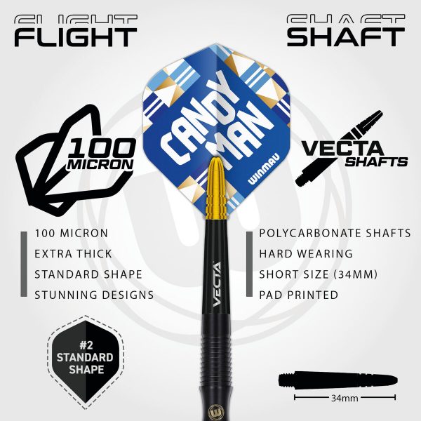 Winmau Rashad Sweeting 90% Tungsten Steel-Tip Darts - 24g