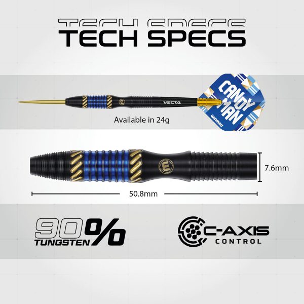 Winmau Rashad Sweeting 90% Tungsten Steel-Tip Darts - 24g