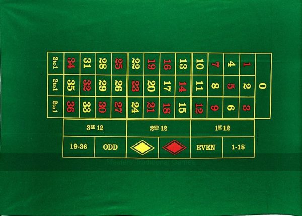 Dal Negro Roulette Mat (90 x 130 cm, single 0, American style)