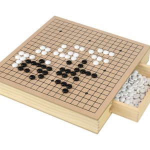 Wooden Go Board Box Set with Drawers & Wooden Stones (19 x 19 Go Set)