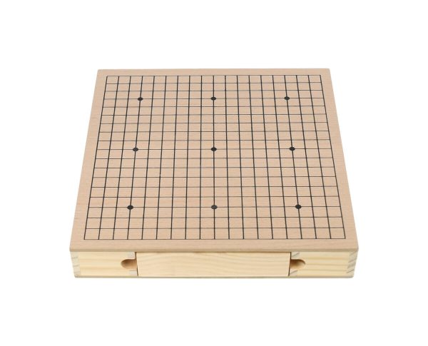 Wooden Go Board Box Set with Drawers & Wooden Stones (19 x 19 Go Set)