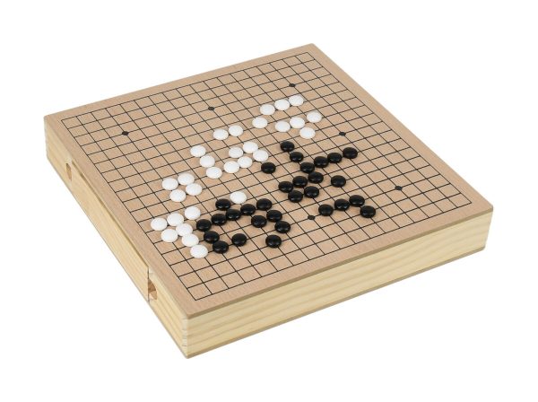Wooden Go Board Box Set with Drawers & Wooden Stones (19 x 19 Go Set)