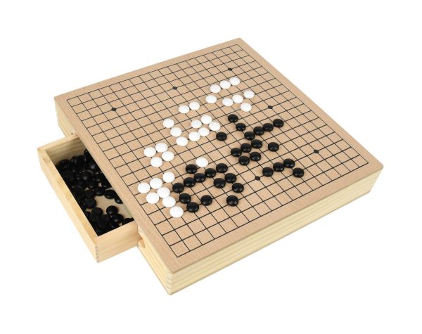 Wooden Go Board Box Set with Drawers & Wooden Stones (19 x 19 Go Set)