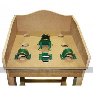 Frog Game - 9 Holes, Cast Iron Frog with Wooden Draw & Legs