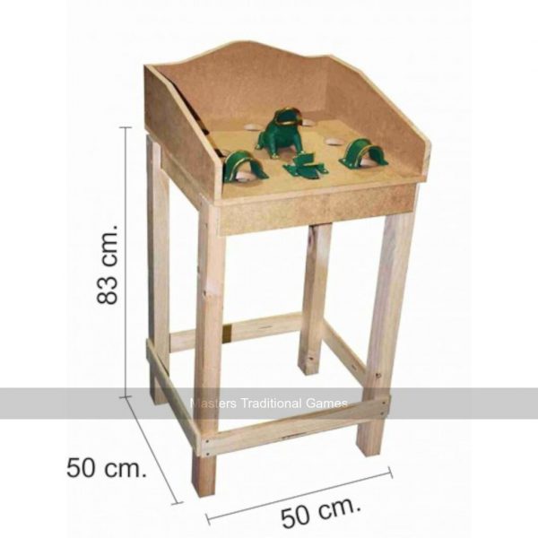 Frog Game - 9 Holes, Cast Iron Frog with Wooden Draw & Legs
