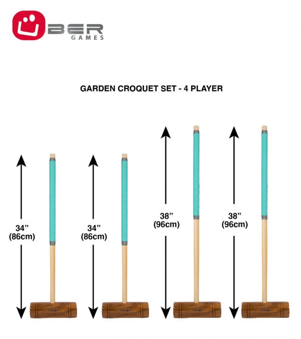 Uber Games Garden Croquet Set - 4 Player - Choice of storage options