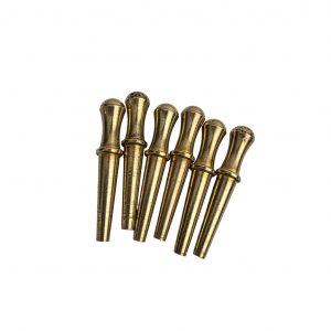 Set of 6 Tapered Brass Cribbage Pegs - 28mm