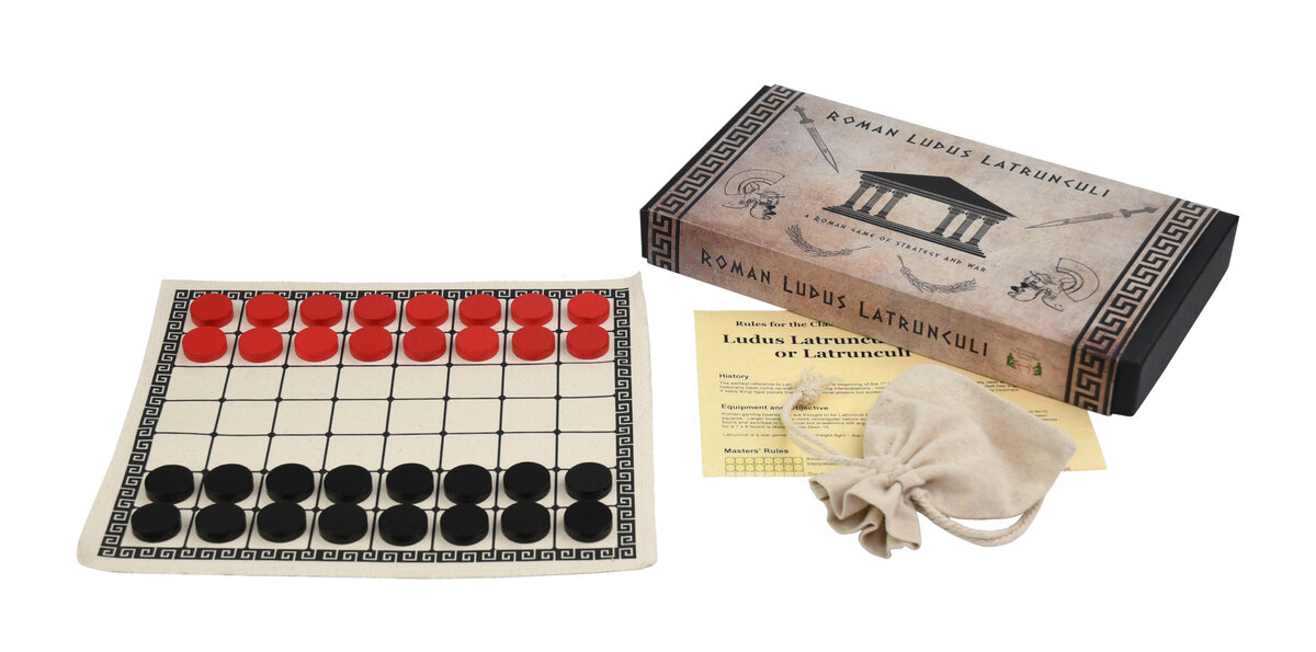 Roman Ludus Latrunculi (Cloth Board Game in Box)