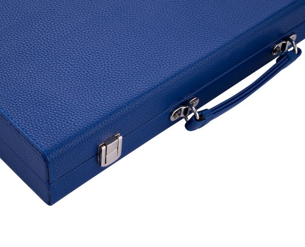 Backgammon 15 inch grijs/blauw/wit ingelegd