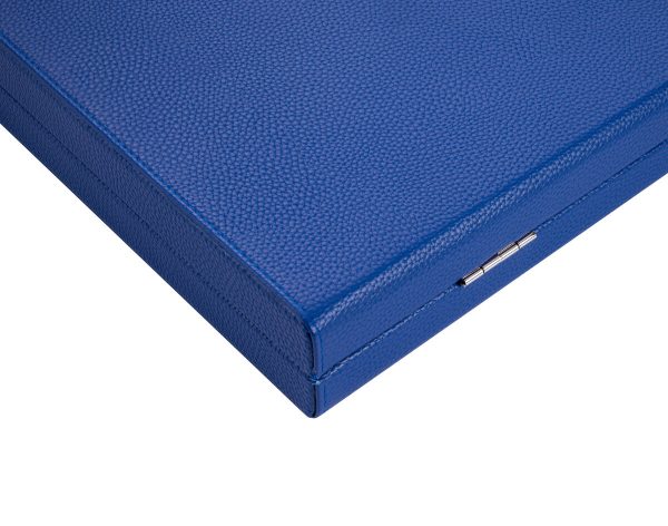 Backgammon 15 inch grijs/blauw/wit ingelegd