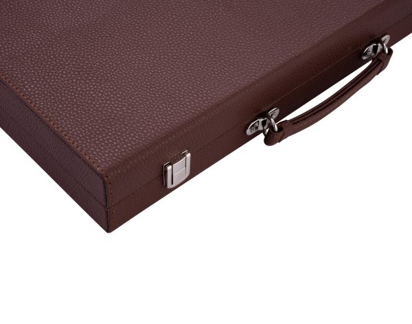 Backgammon 15 inch brown/yellow/white felt inlaid
