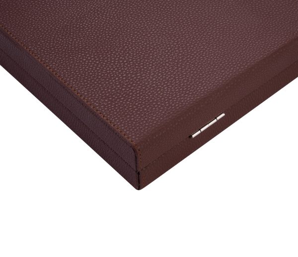 Backgammon 15 inch brown/yellow/white felt inlaid