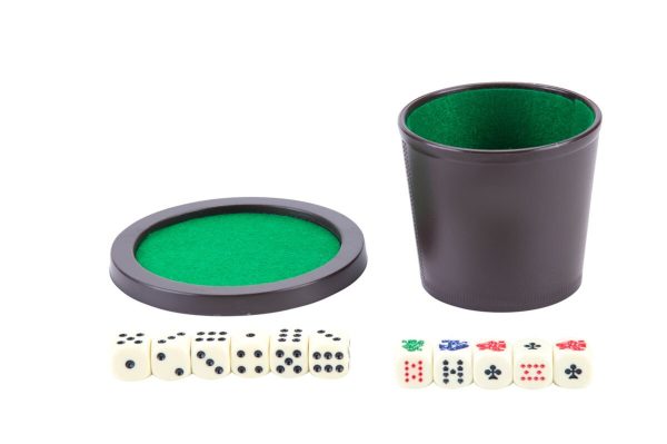 Poker cup with lid and dice - 16mm