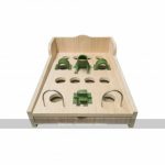 Frog Game - 14 Holes, Cast Iron Frog with Wooden Draw