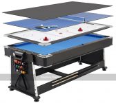 7ft 3-in-1 Revolver Pool / Air Hockey & Table Tennis